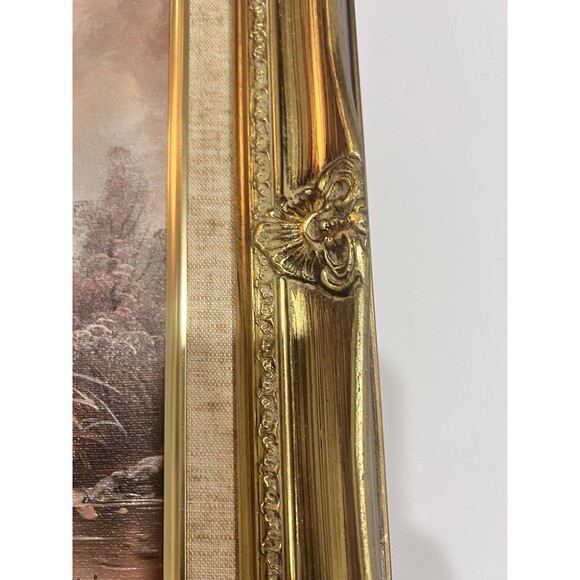 Original Oil On Canvas Painting With Winter Landscape Cottage On The Lake 15” - Picture 16 of 16